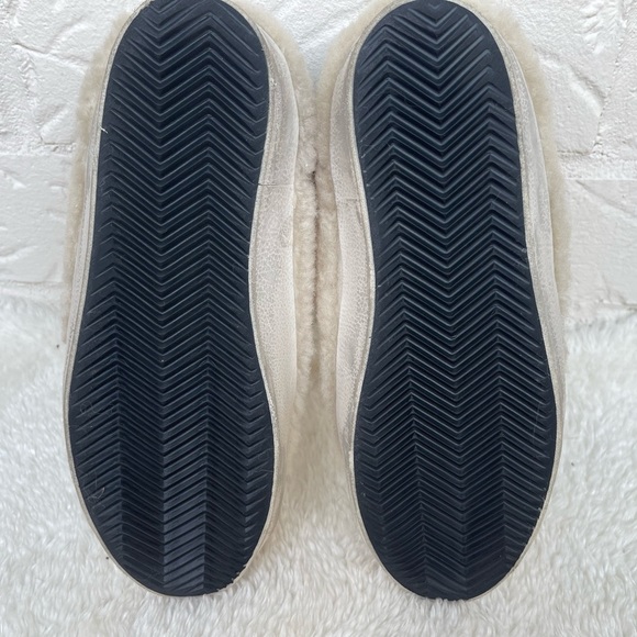 New Golden Goode Super-Star Beige Shearling Silver Glitter Star Sneakers Size 37 - Picture 11 of 12